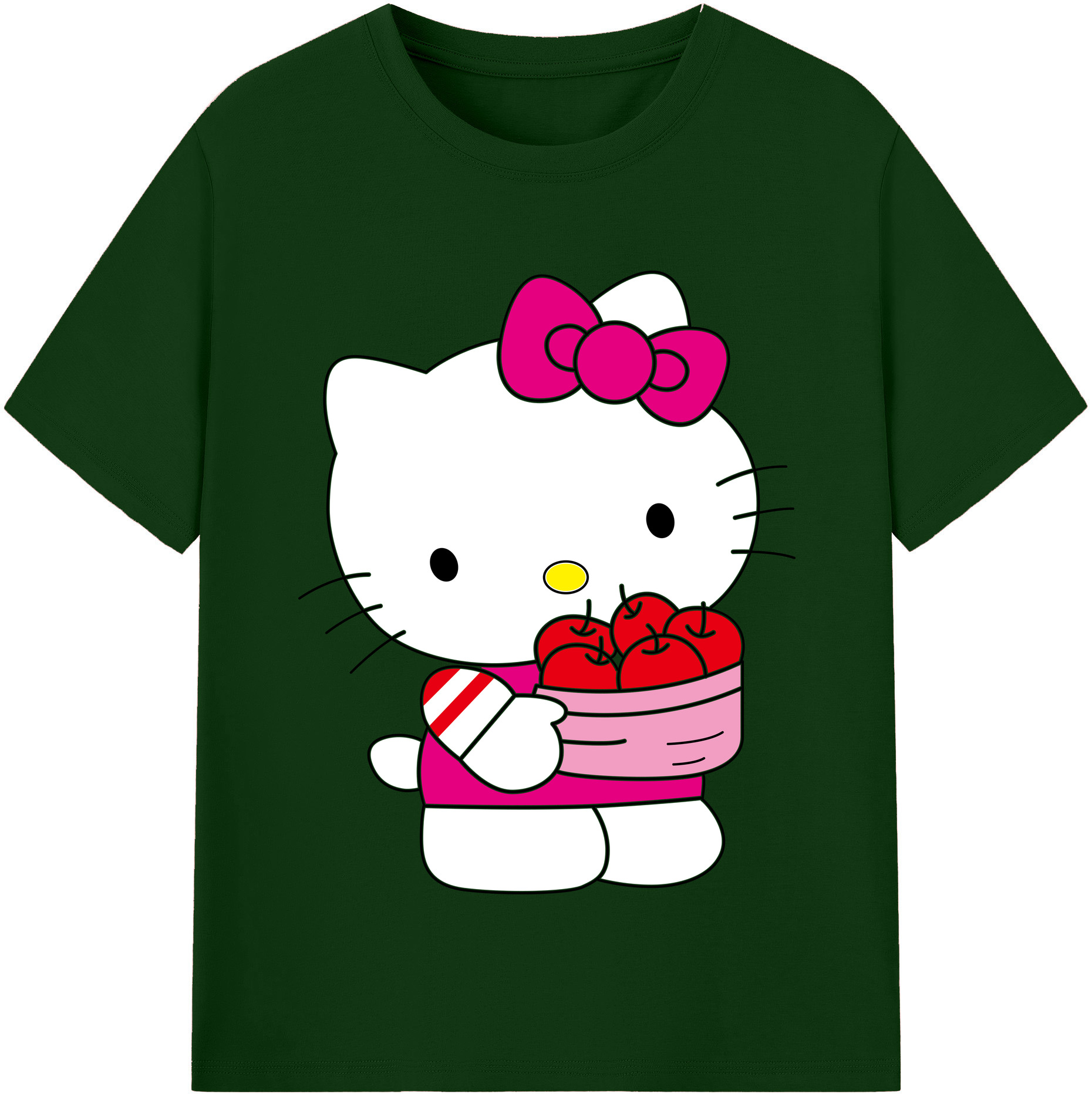 （画像用） Hello Kitty ハローキティ 綿100％半袖Tシャツ（フロントプリント）